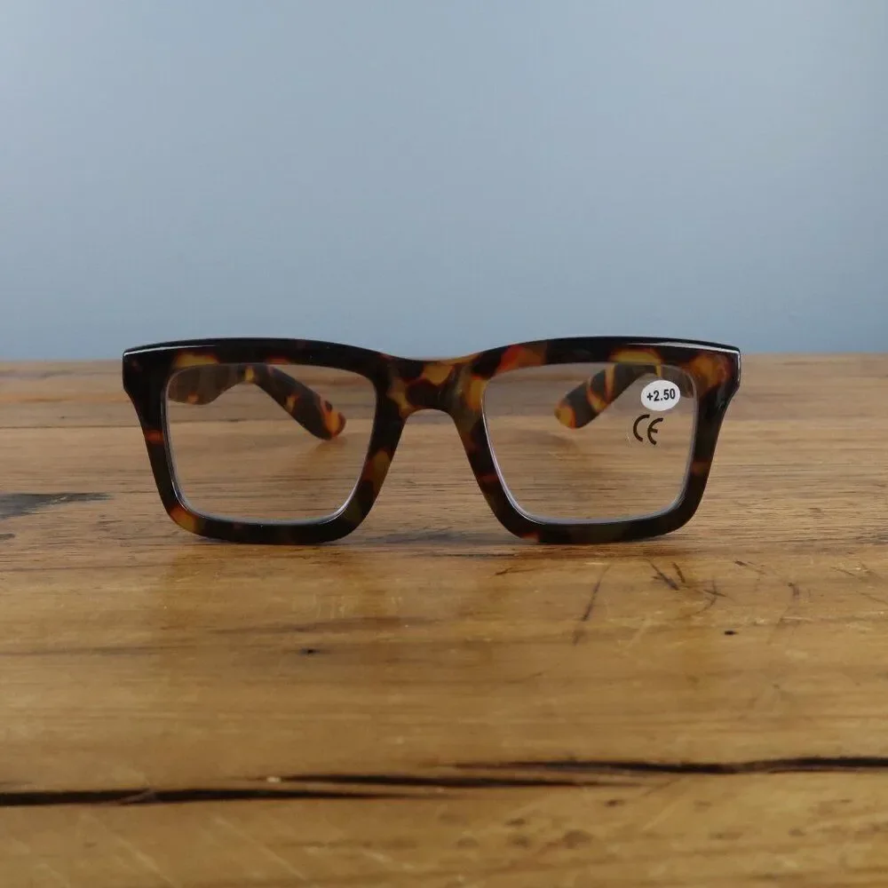 RETRO TRENDY BROWN TORTISHELL READER GLASSES +2.50 NWT